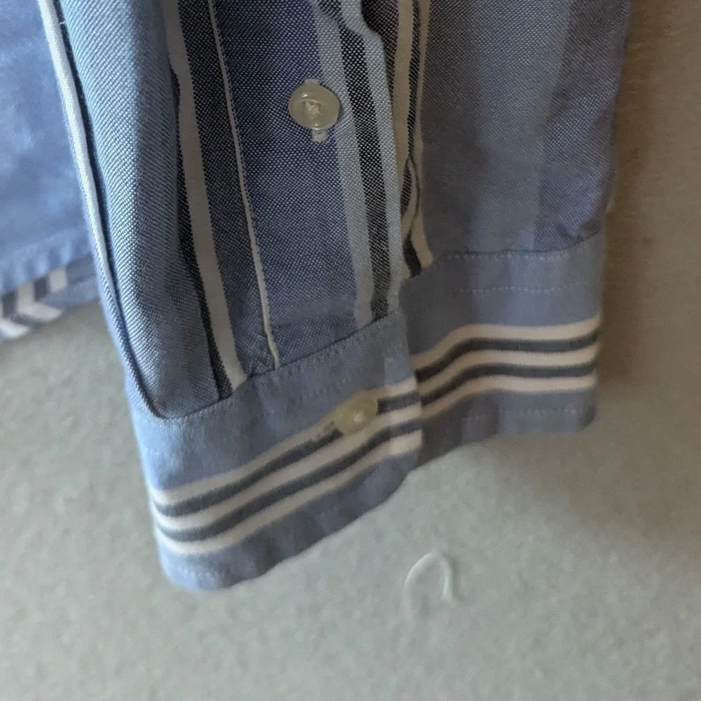 Polo Ralph Lauren Button Down Shirt Blue Striped Oxford  Classic Fit Mens XXL